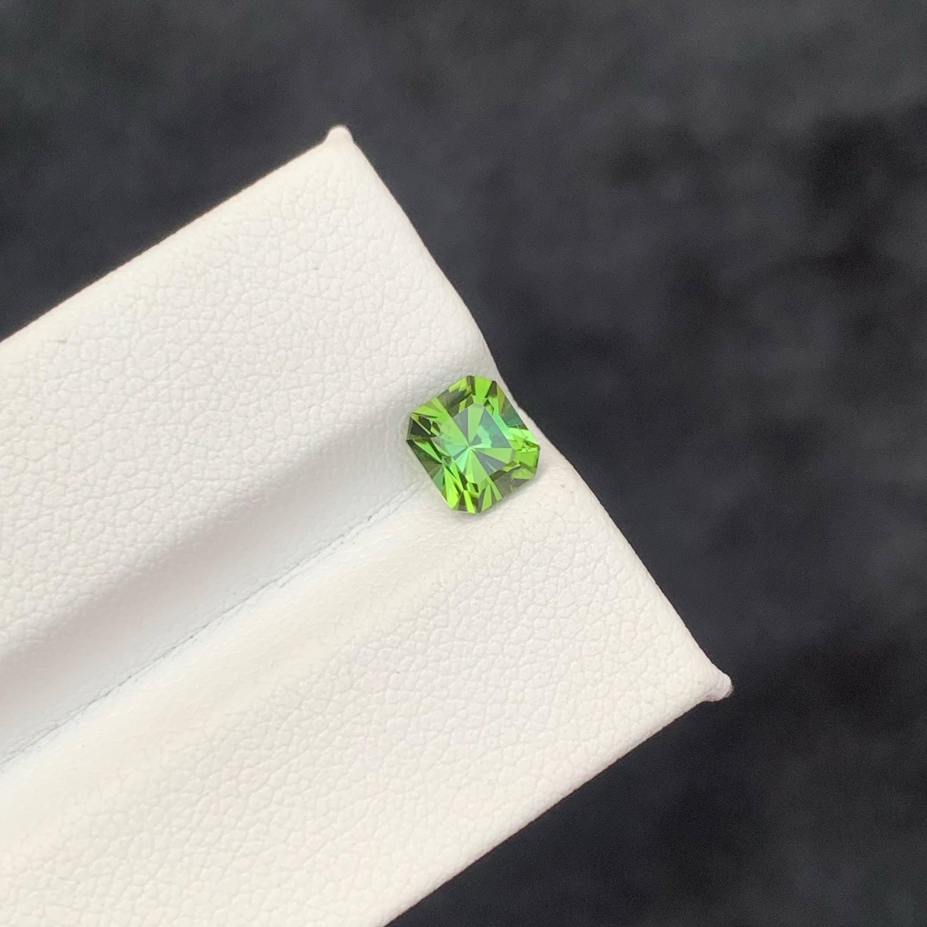 1.20 Carat Natural Loose Mint Green Tourmaline Fancy Asscher Cut Afghan Gemstone (pierre précieuse afghane) en vente 4