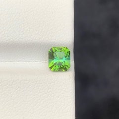 1.20 Carat Natural Loose Mint Green Tourmaline Fancy Asscher Cut Afghan Gemstone
