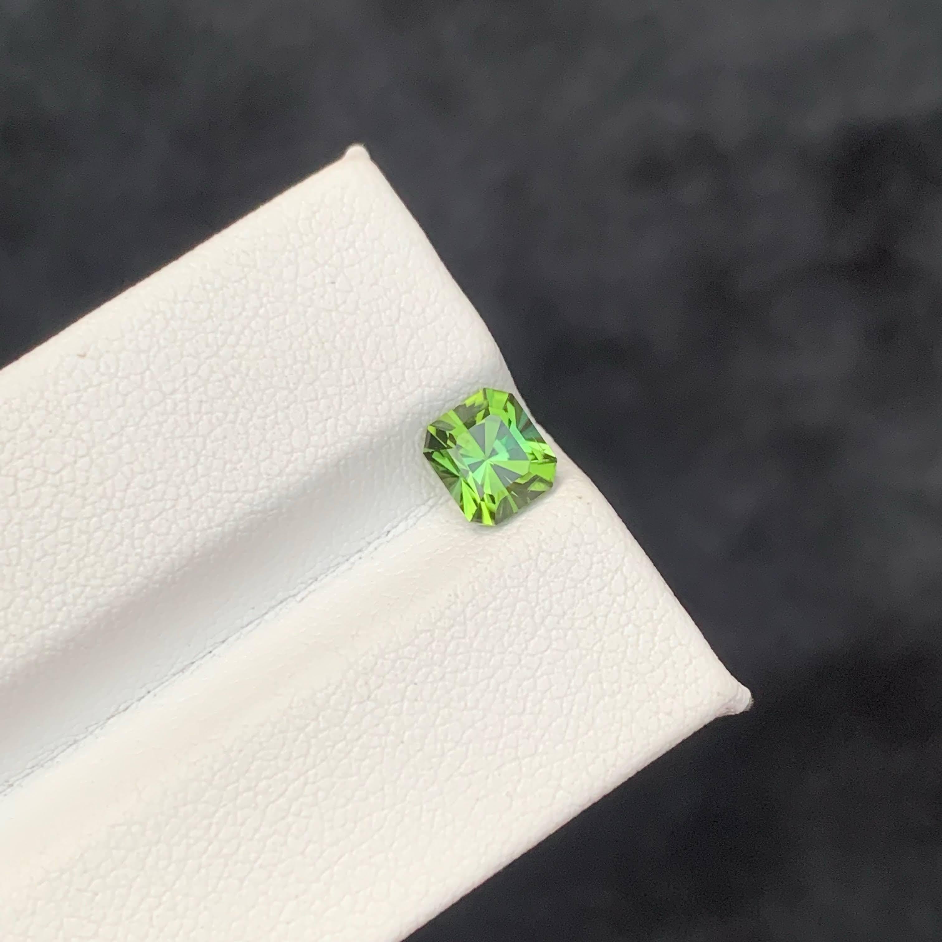 Taille Asscher 1.20 Carat Natural Loose Mint Green Tourmaline Fancy Asscher Cut Afghan Gemstone (pierre précieuse afghane) en vente