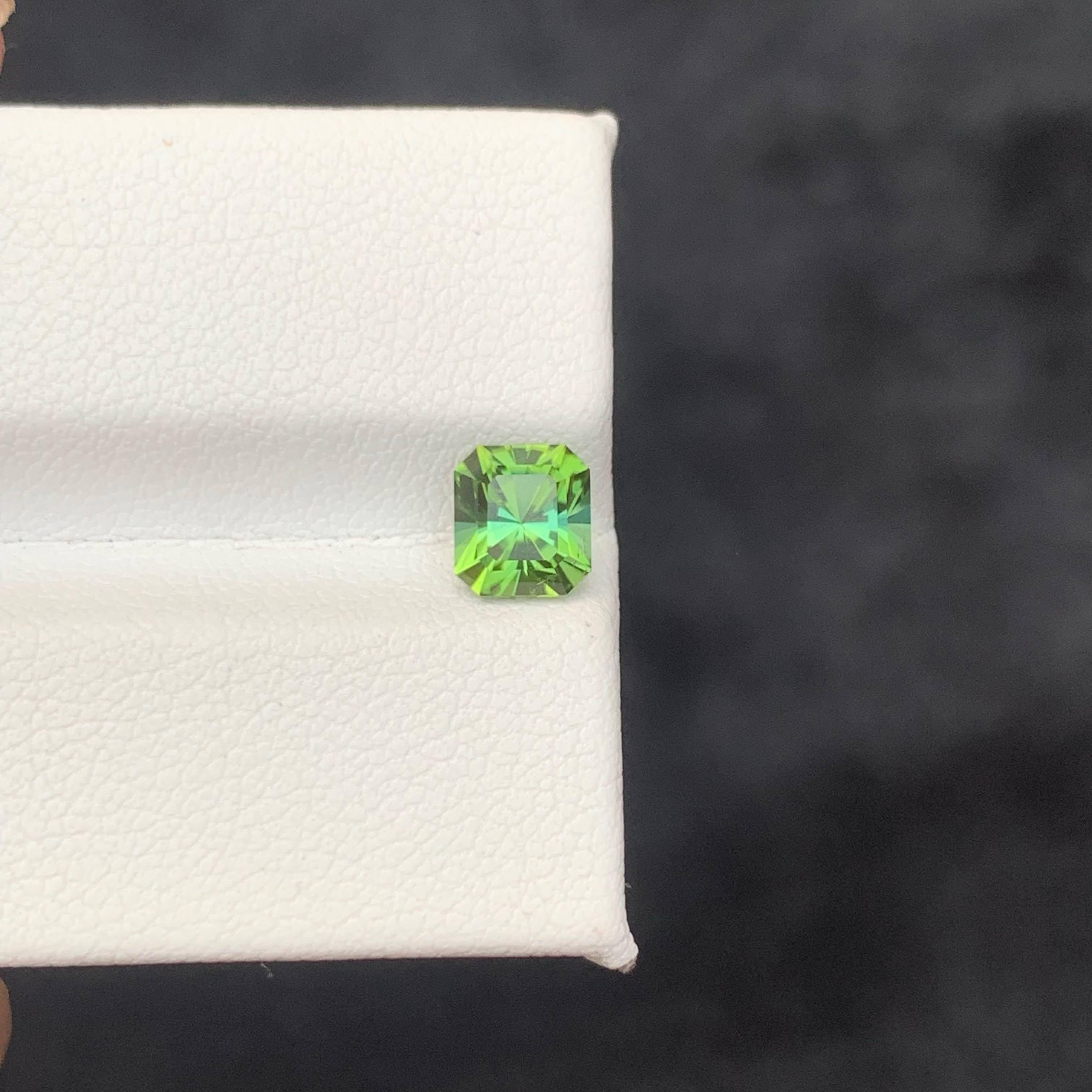 1.20 Carat Natural Loose Mint Green Tourmaline Fancy Asscher Cut Afghan Gemstone (pierre précieuse afghane) Neuf - En vente à Bangkok, TH