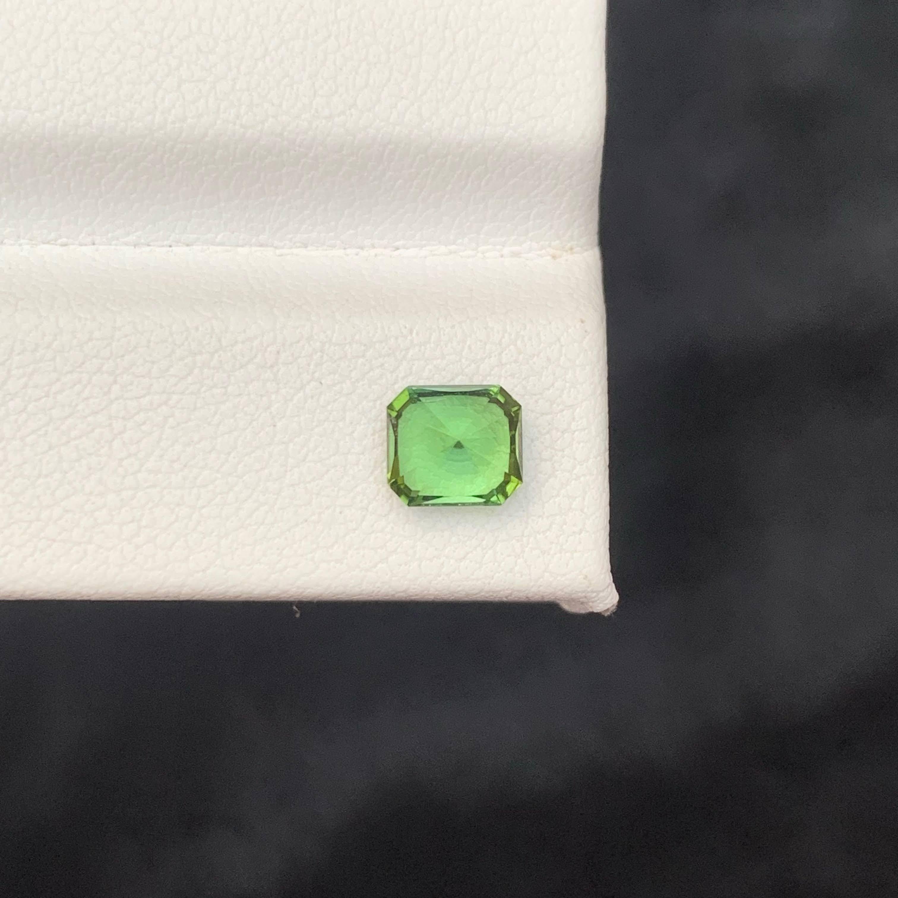 1.20 Carat Natural Loose Mint Green Tourmaline Fancy Asscher Cut Afghan Gemstone (pierre précieuse afghane) en vente 1