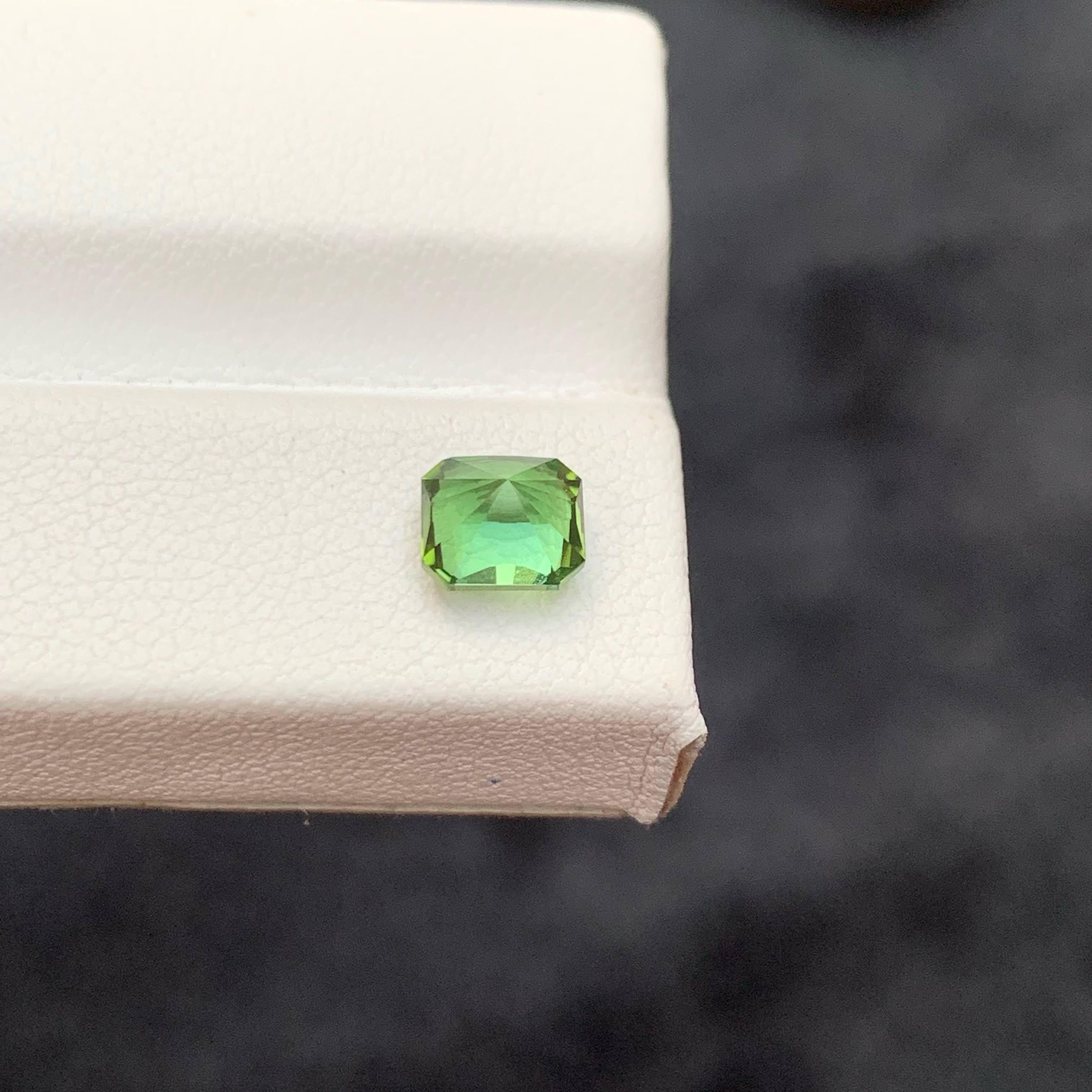1.20 Carat Natural Loose Mint Green Tourmaline Fancy Asscher Cut Afghan Gemstone (pierre précieuse afghane) en vente 2