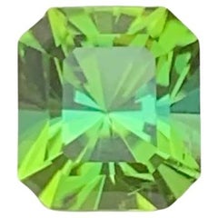 1.20 Carat Natural Loose Mint Green Tourmaline Fancy Asscher Cut Afghan Gemstone