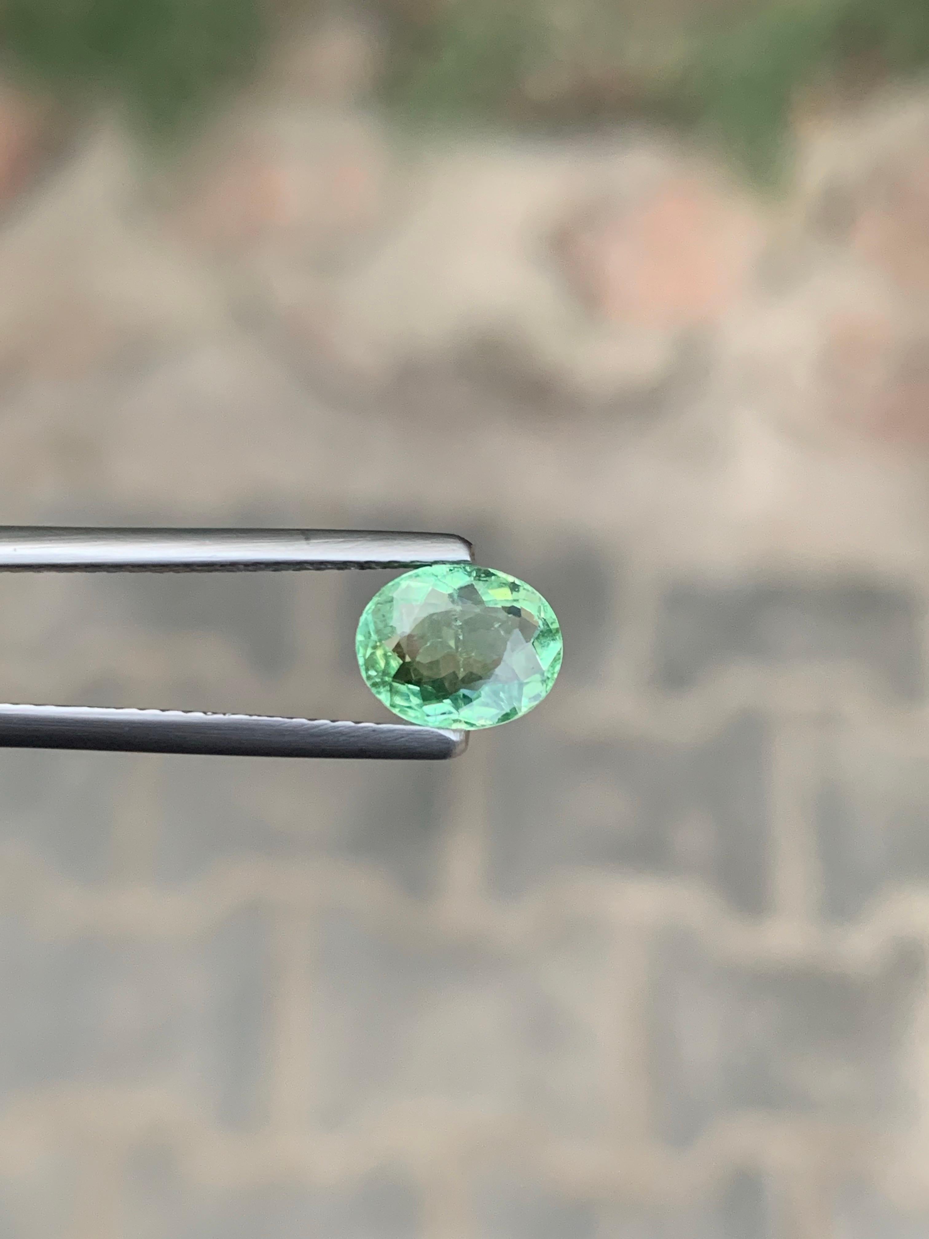 1,20 carati di tormalina Paraiba naturale sfusa di forma ovale dal Mozambico in vendita 4