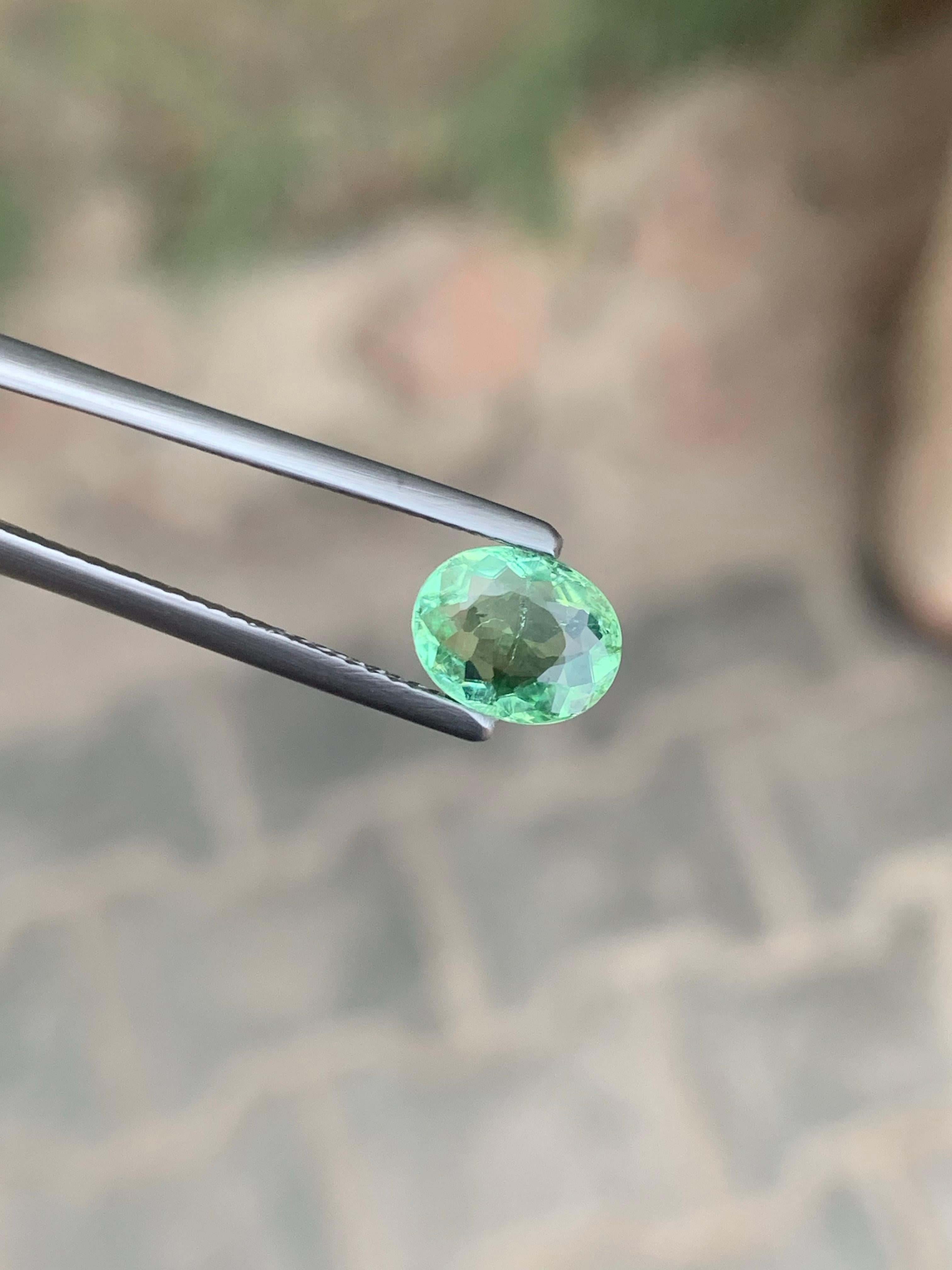 1,20 carati di tormalina Paraiba naturale sfusa di forma ovale dal Mozambico In condizioni Nuovo in vendita a Peshawar, PK