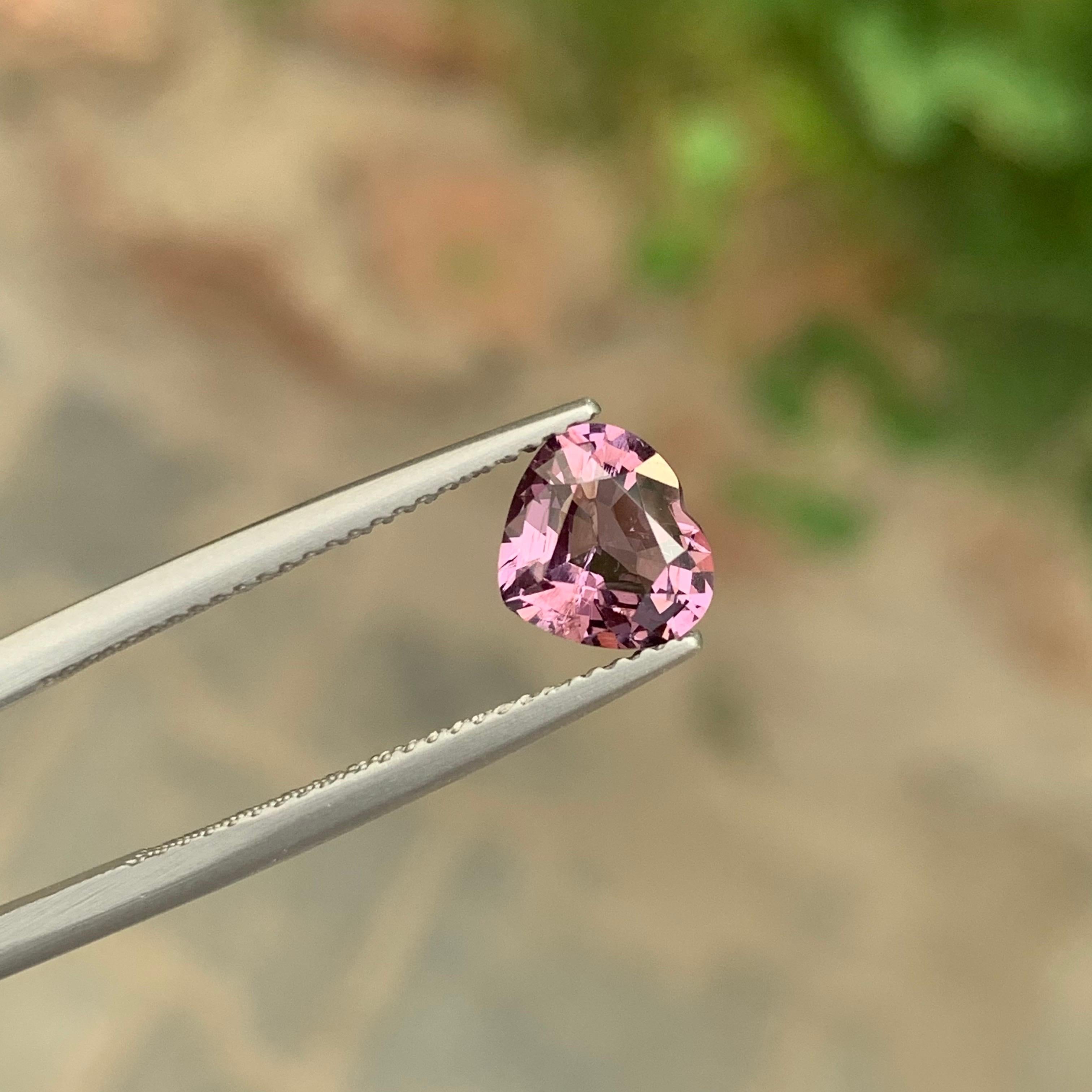 1.20 Carat Natural Loose Purple Colour Spinel Heart Shape Gemstone For Sale 5