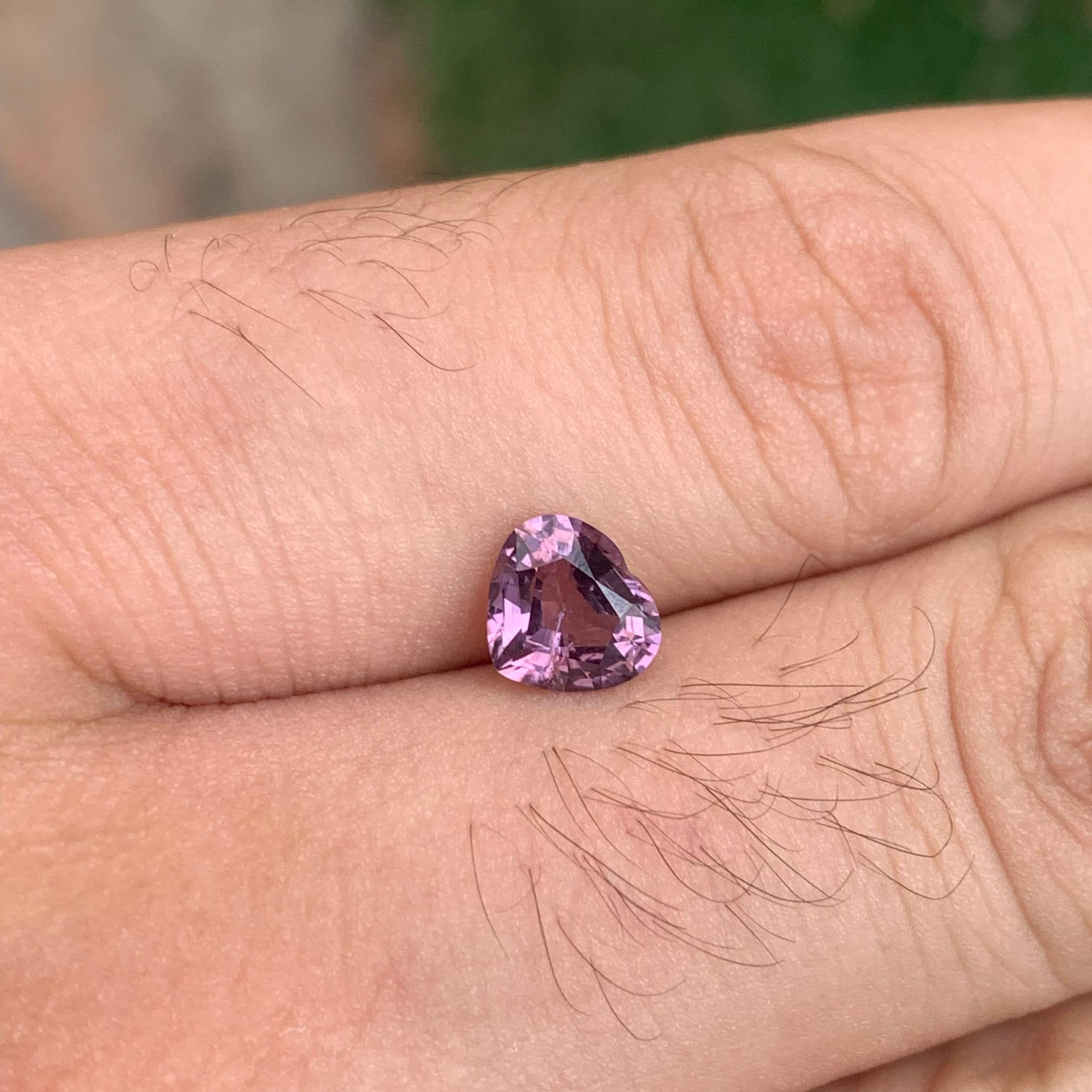 Faceted Purple Spinel

Weight : 1.20 Carat
Dimension : 5.9 x 7.3 x 3.8 Mm
Colour : Purple 
Treatment: Non
Origin: Tanzania
Shape : Heart
Certificate: On Demand

Spinel is a captivating gemstone prized for its brilliant colors and exceptional