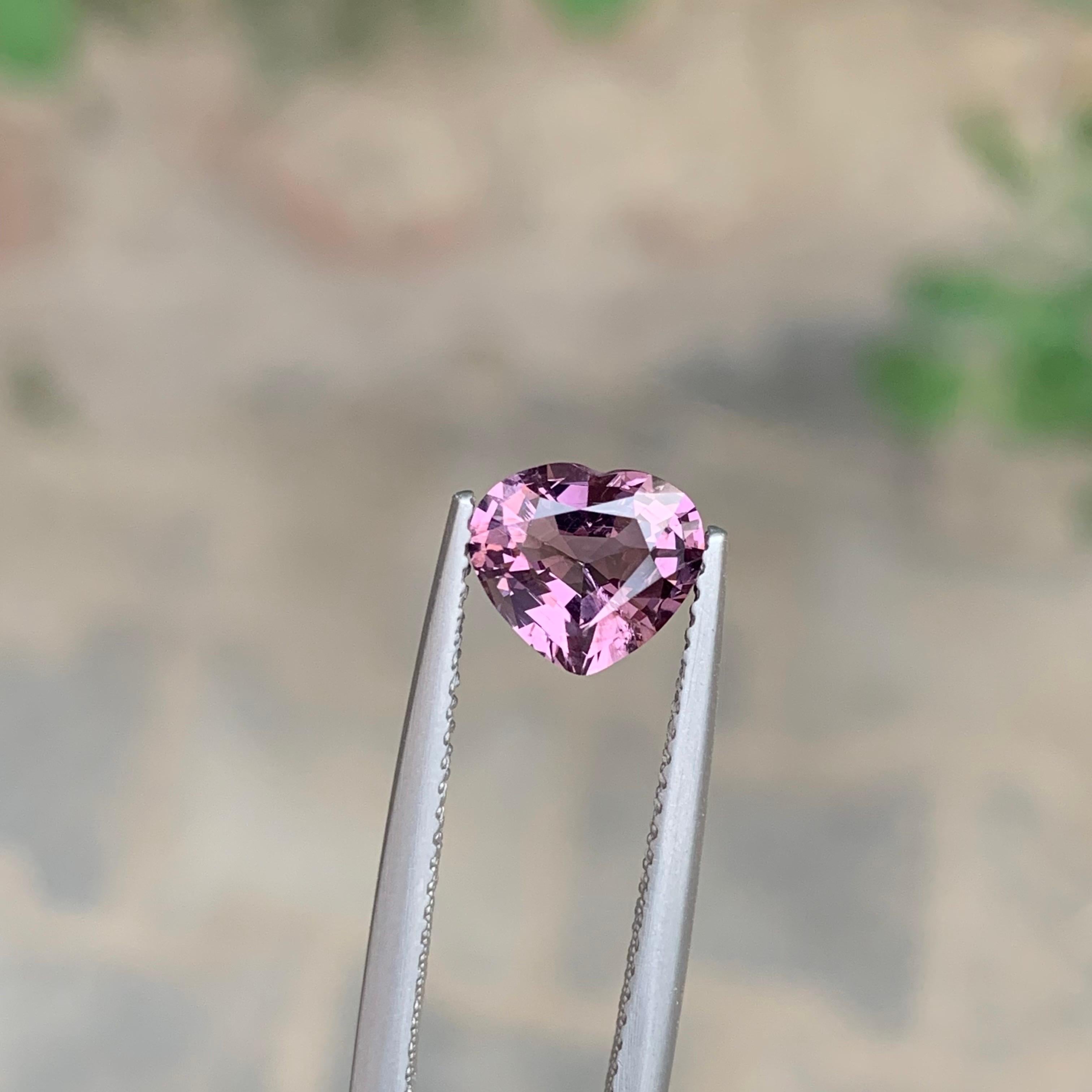 1.20 Carat Natural Loose Purple Colour Spinel Heart Shape Gemstone For Sale 3