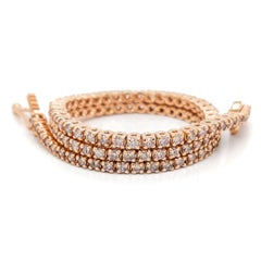 IGI Certified 1.20 Carat Round Brilliant Pink Diamond Pulsera 14K Rose Gold