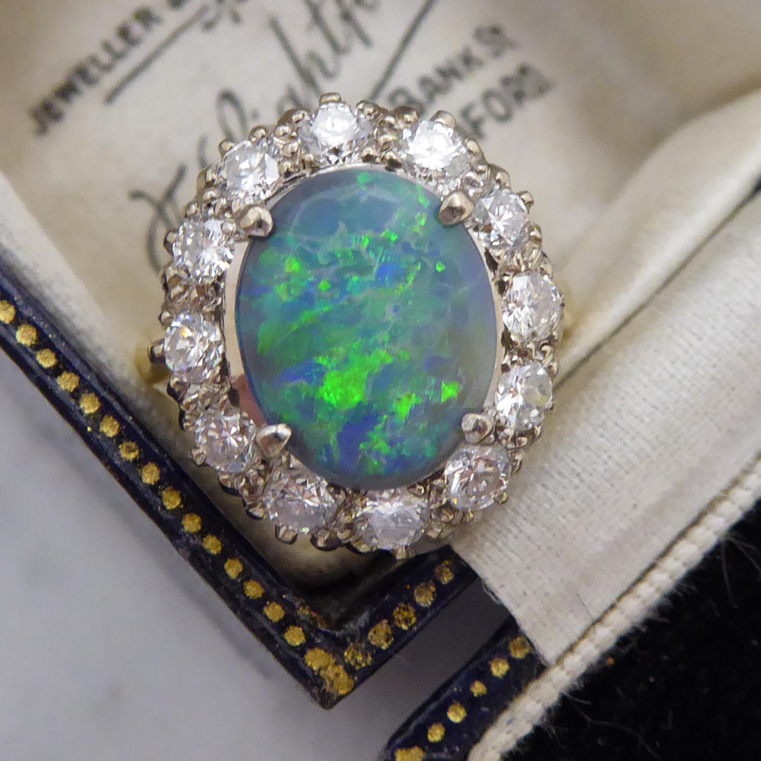 1.20 Carat Opal and Diamond Cluster Ring 3