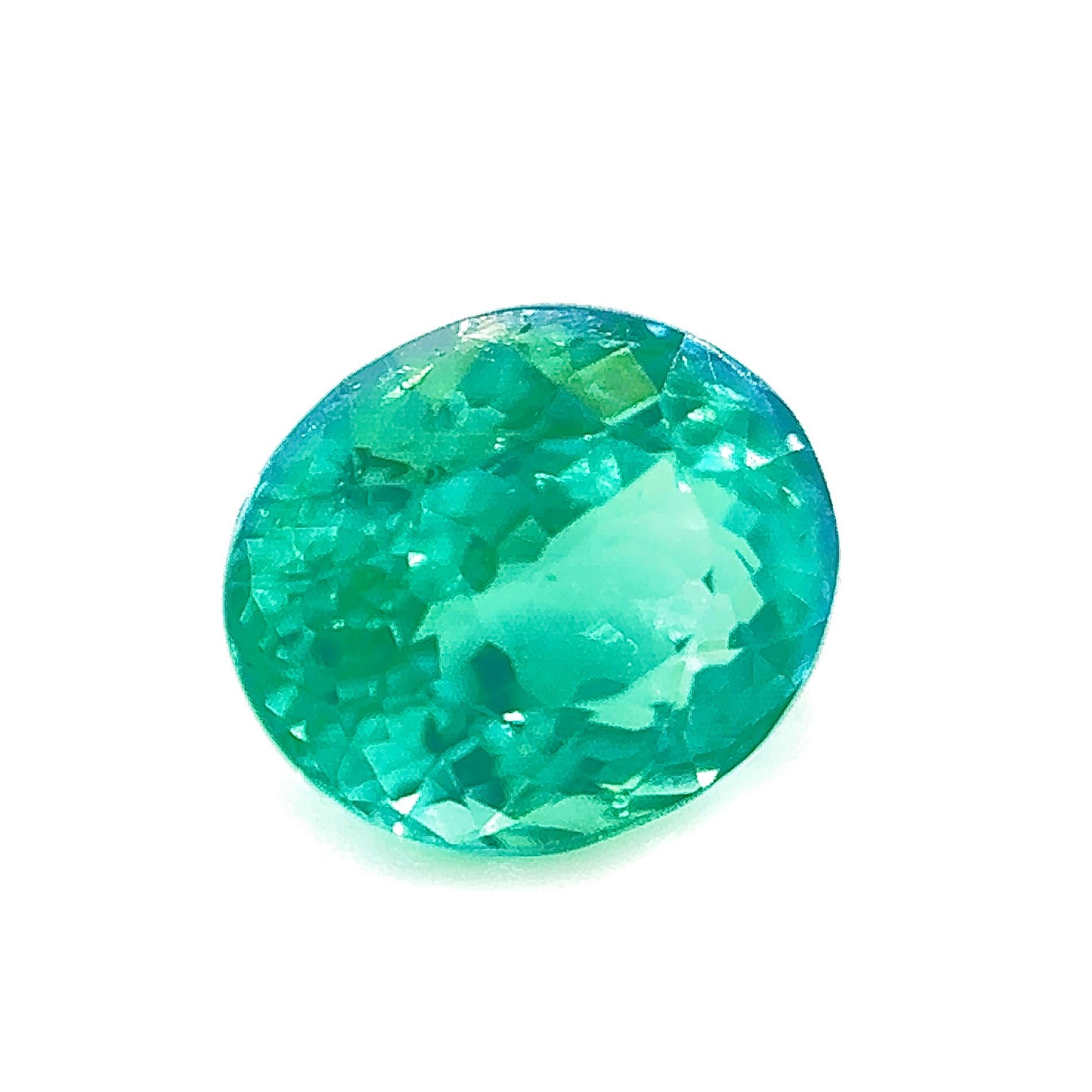 1.20 Carat Paraiba Tourmaline Loose Stone in Nylon Green and Blue  For Sale 1