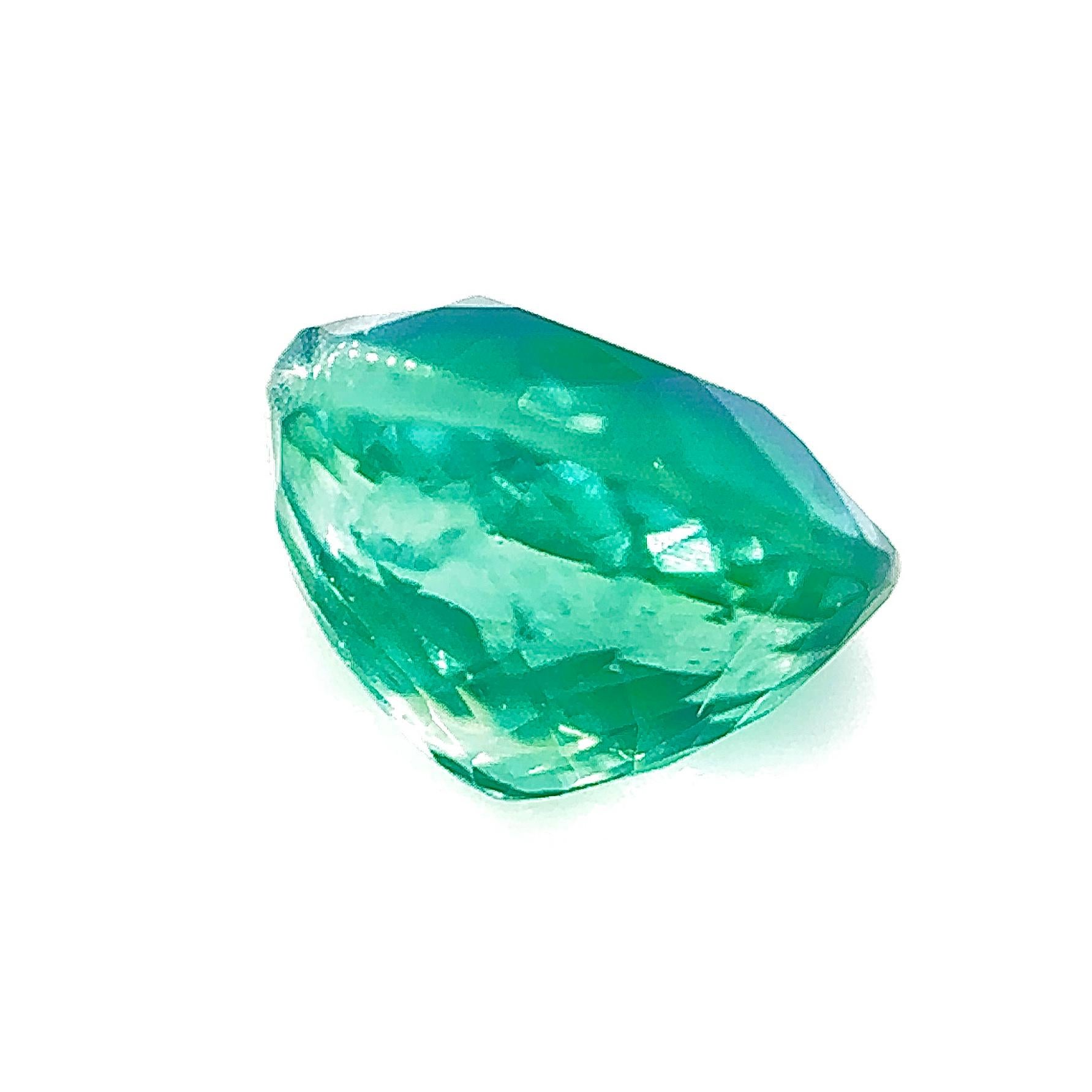 1.20 Carat Paraiba Tourmaline Loose Stone in Nylon Green and Blue  For Sale 2