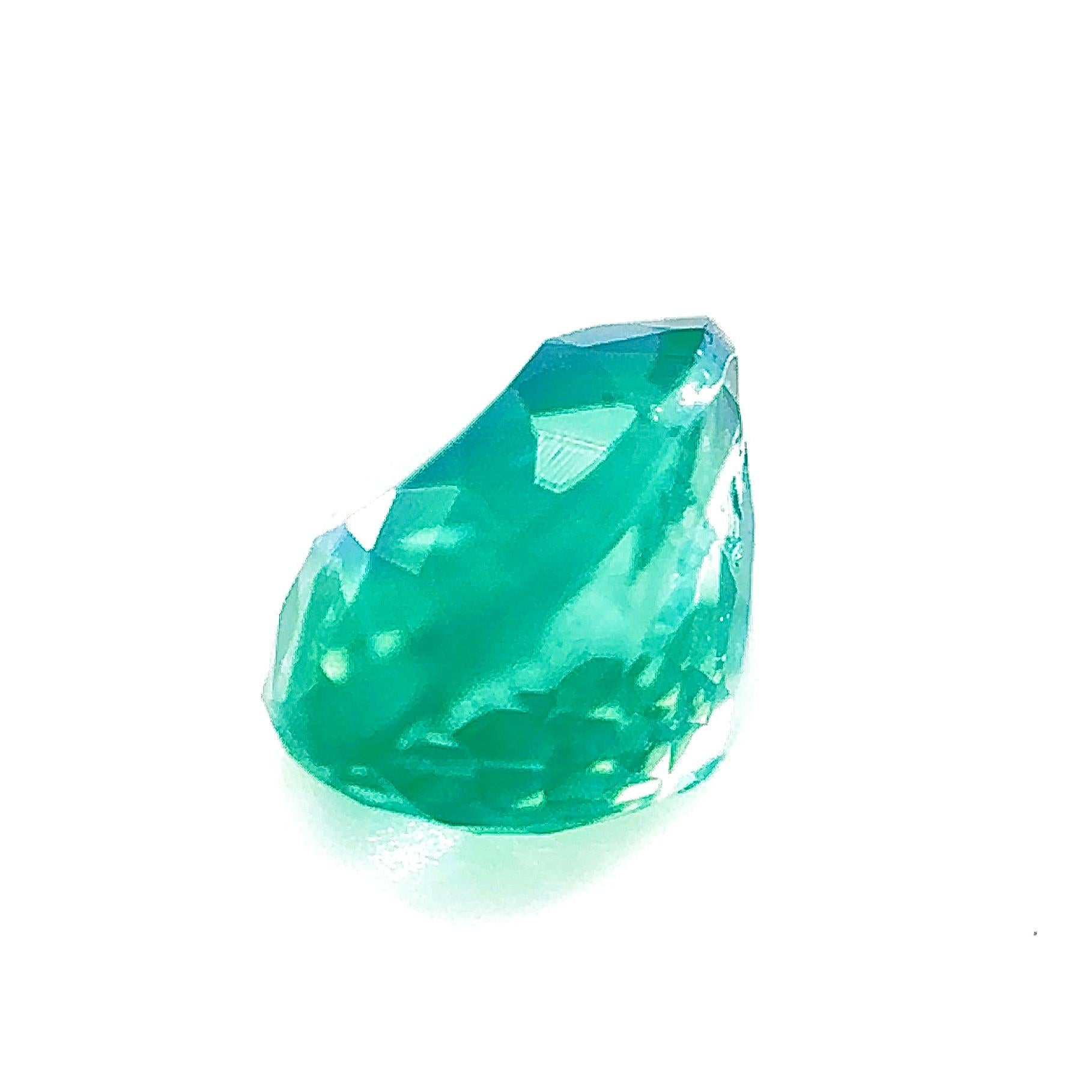 1.20 Carat Paraiba Tourmaline Loose Stone in Nylon Green and Blue  For Sale 3