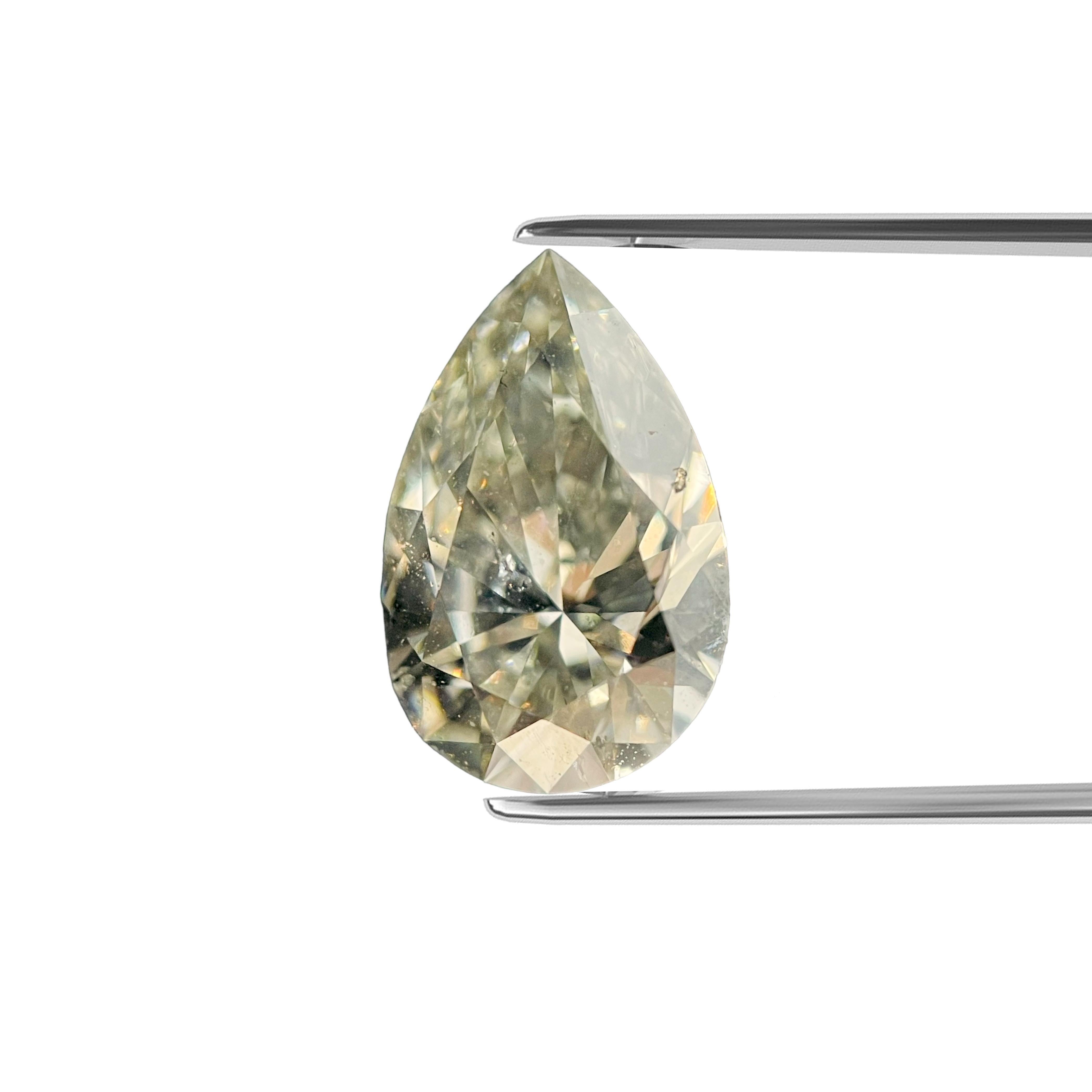 ITEM DESCRIPTION

ID #:	NY55472
Stone Shape:	PEAR BRILLIANT
Diamond Weight: 1.20ct
Clarity: SI2
Color: Fancy Gray-Yellowish Green 
Cut:	Excellent
Measurements: 9.25 x 5.95 x 3.61 mm
Depth %:	60.6%
Table %:	61%
Symmetry: Very Good
Polish: Excellent