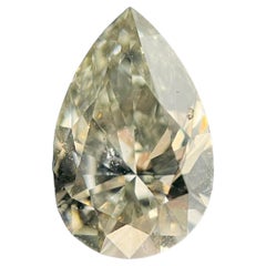1,20 Quilates Pera Brillante Certificada Gia Fancy Gris Amarillento Verde Si2 Claridad