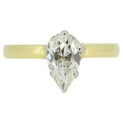 Bague solitaire en diamant poire de 1,20 carat