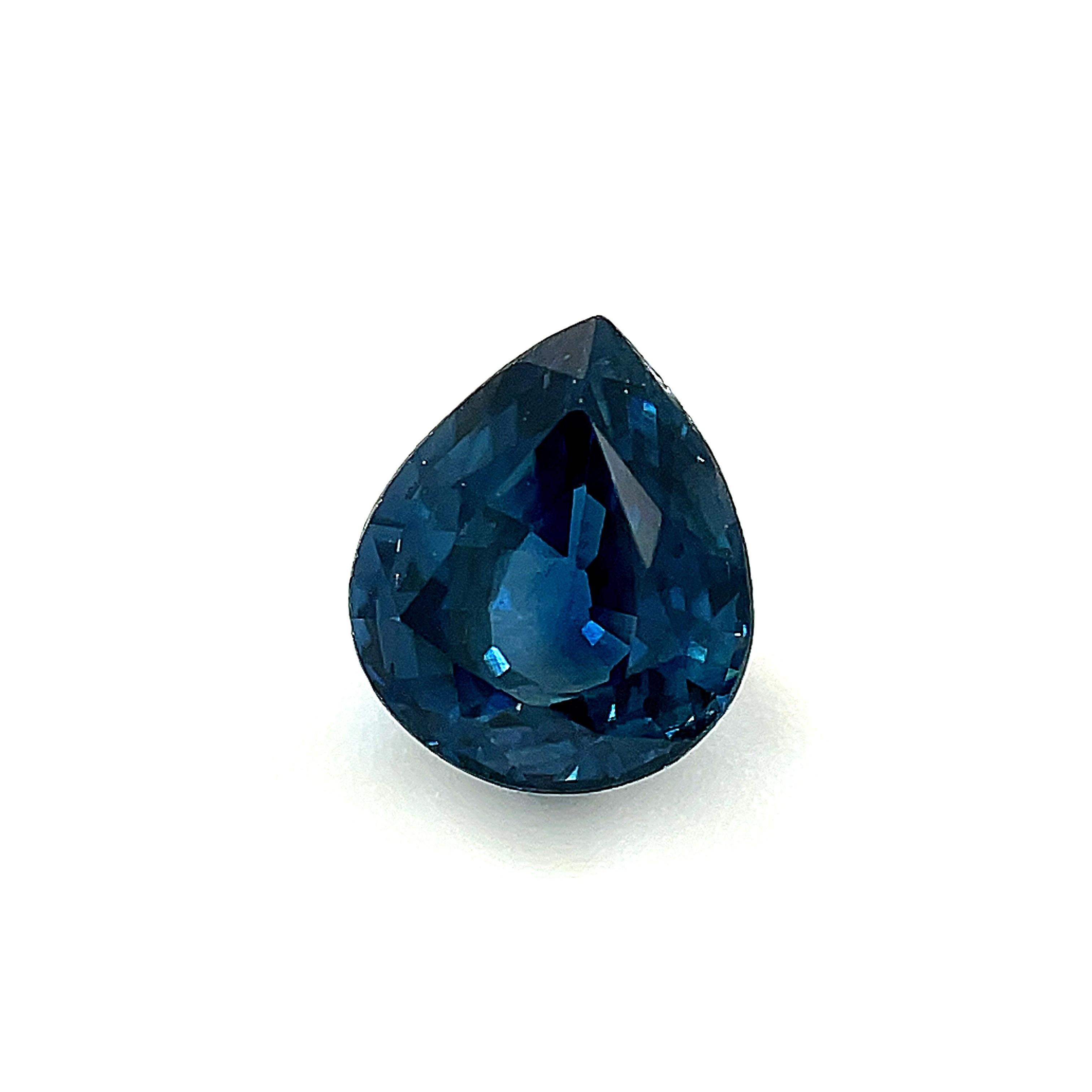 Artisan 1.20 Carat Blue Sapphire Pear Shape, Unset Loose Gemstone