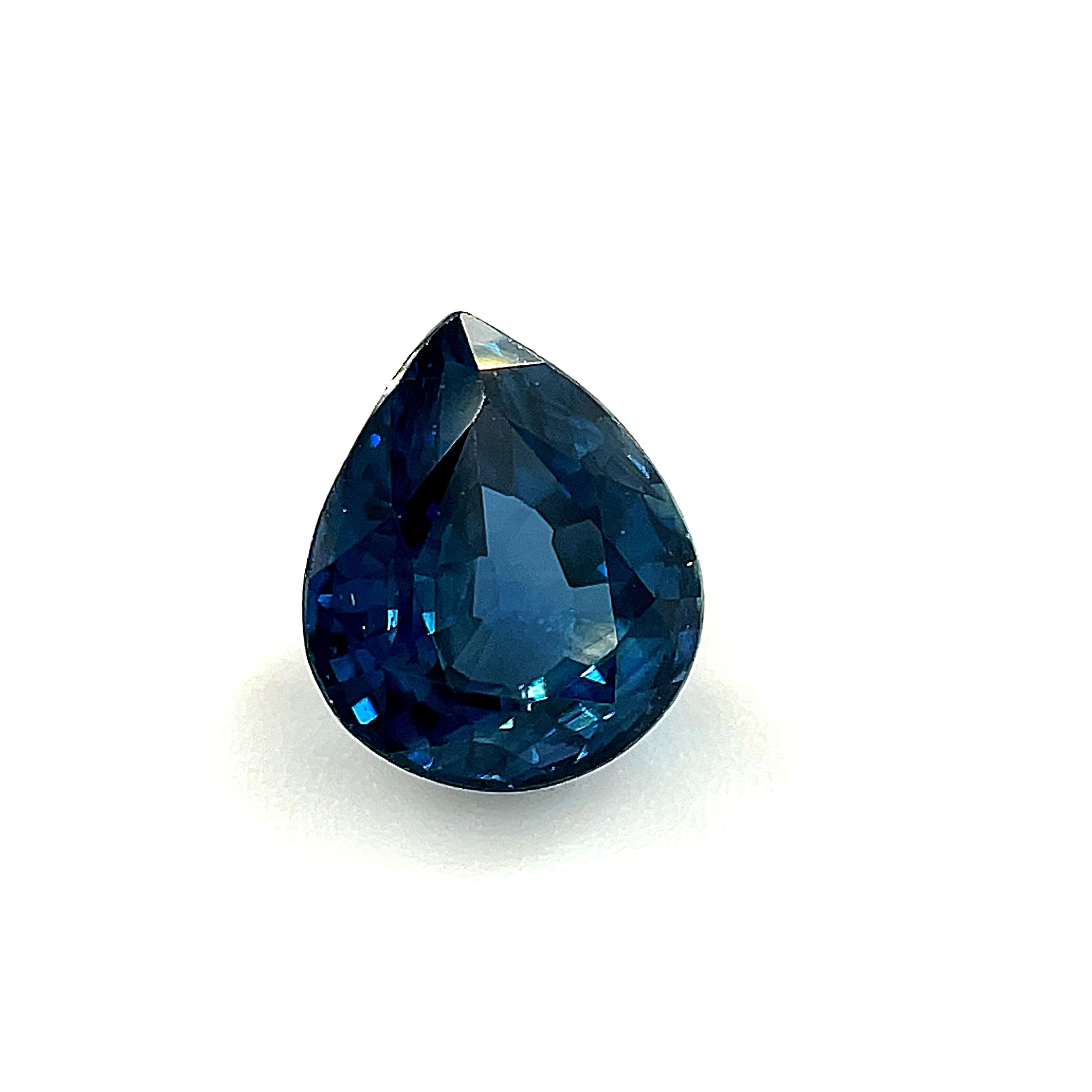 1.20 Carat Blue Sapphire Pear Shape, Unset Loose Gemstone In New Condition In Los Angeles, CA