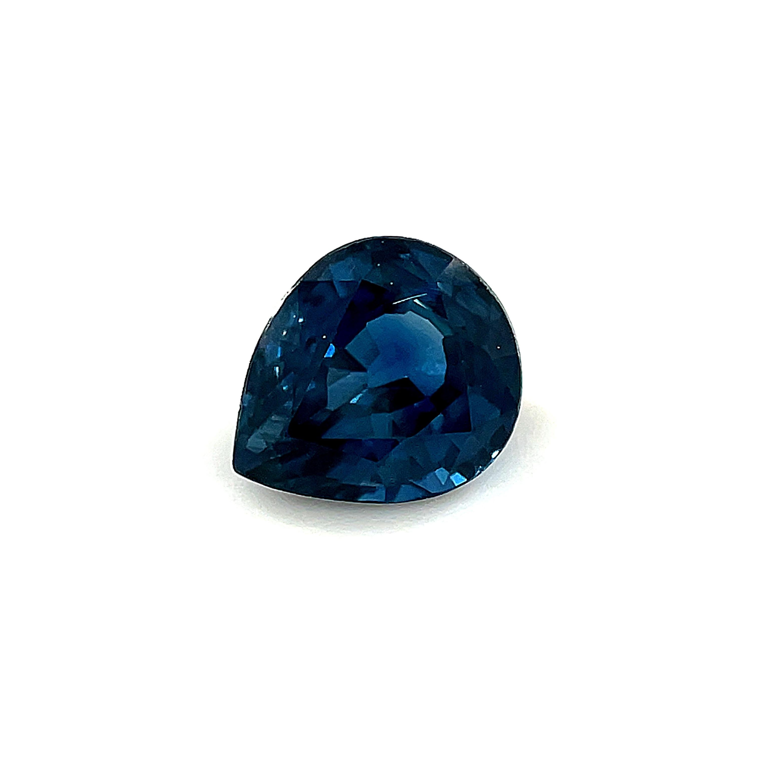 Women's or Men's 1.20 Carat Blue Sapphire Pear Shape, Unset Loose Gemstone