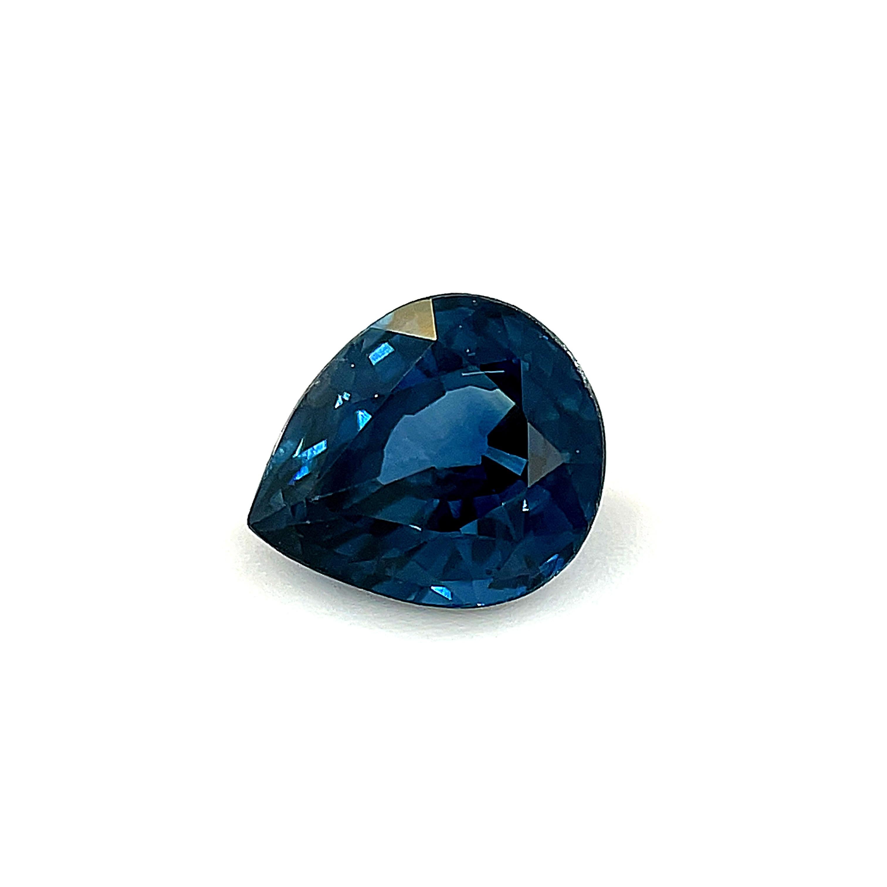 1.20 Carat Blue Sapphire Pear Shape, Unset Loose Gemstone 1