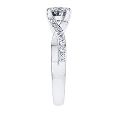 1.20 Carat Platinum Engagement Round Diamond Solitaire Twist Bespoke 4 Claw Ring