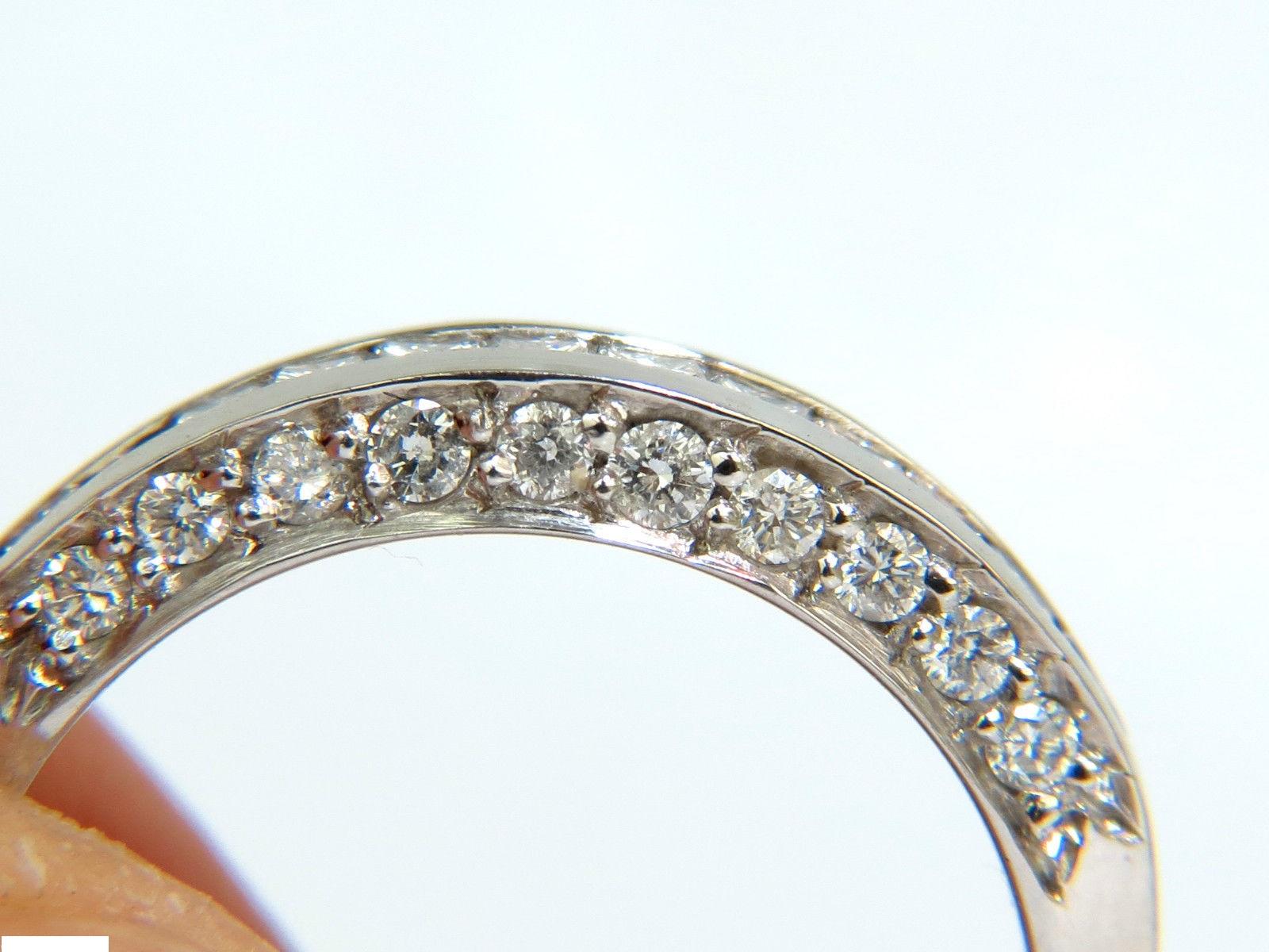 Princess Cut 1.20 Carat Princess and Round Cuts Diamond Band Ring 14 Karat G/VS For Sale