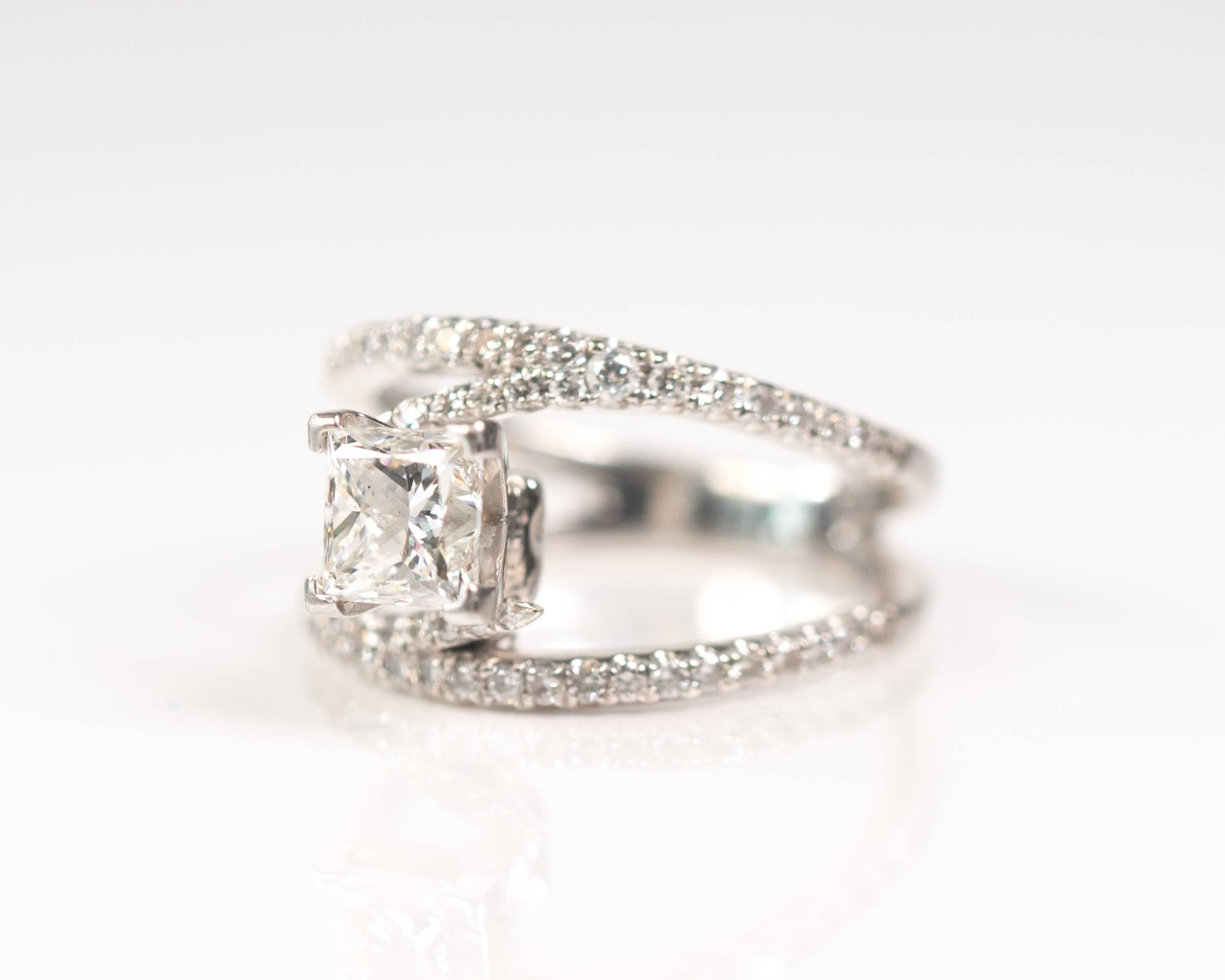 split shank princess cut engagement rings