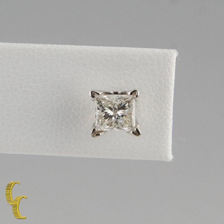 1.20 Carat Princess Cut Stud Earrings Set in 14 Karat White Gold 1