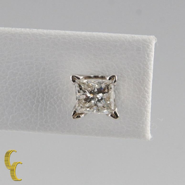 1.20 Carat Princess Cut Stud Earrings Set in 14 Karat White Gold 2