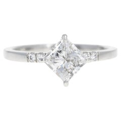 Anello di fidanzamento con diamante Princess da 1,20 carati in platino