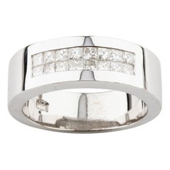 1.20 Carat Princess Diamond Plaque Ring in White Gold