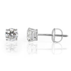 Mark Broumand 1.20 Carat Round Brilliant Cut Diamond Stud Earrings