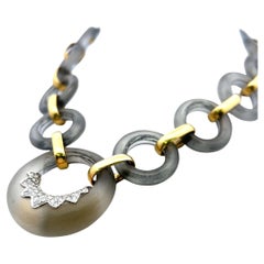 1,20 Karat Runder Brillant F VS1 Diamant Anhänger Halskette aus 18 Karat Gelbgold