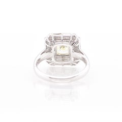 1.20 Carat, SI-1, Light Yellow Diamond Ring set in Platinum