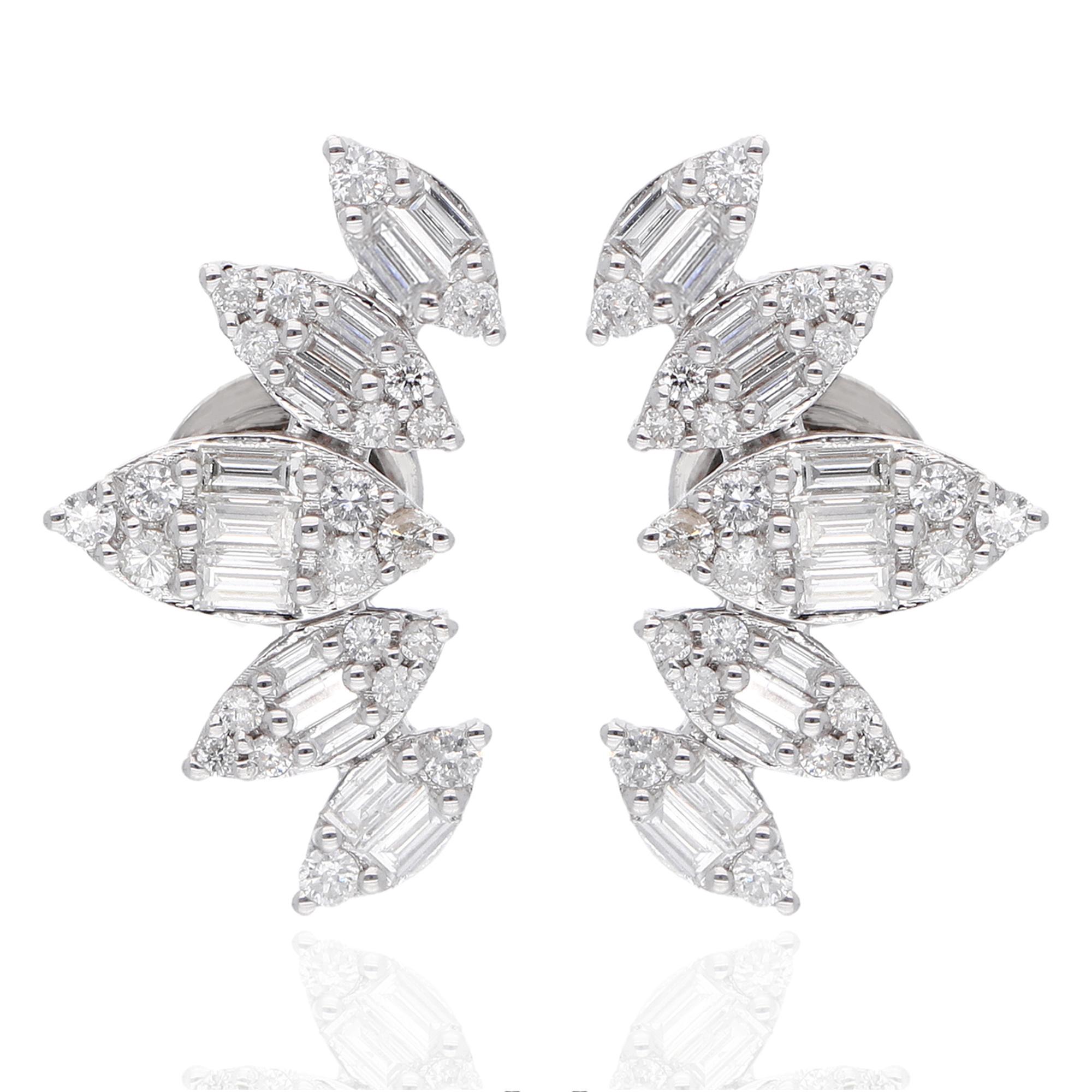 Item Code :- SEE-12972
Gross Wt. :- 4.43 gm
18k White Gold Wt. :- 4.19 gm
Diamond Wt. :- 1.20 Ct. ( SI Clarity & HI Color Certified Diamonds )
Earrings Size :- 20 mm approx.

✦ Sizing
.....................
We can adjust most items to fit your sizing