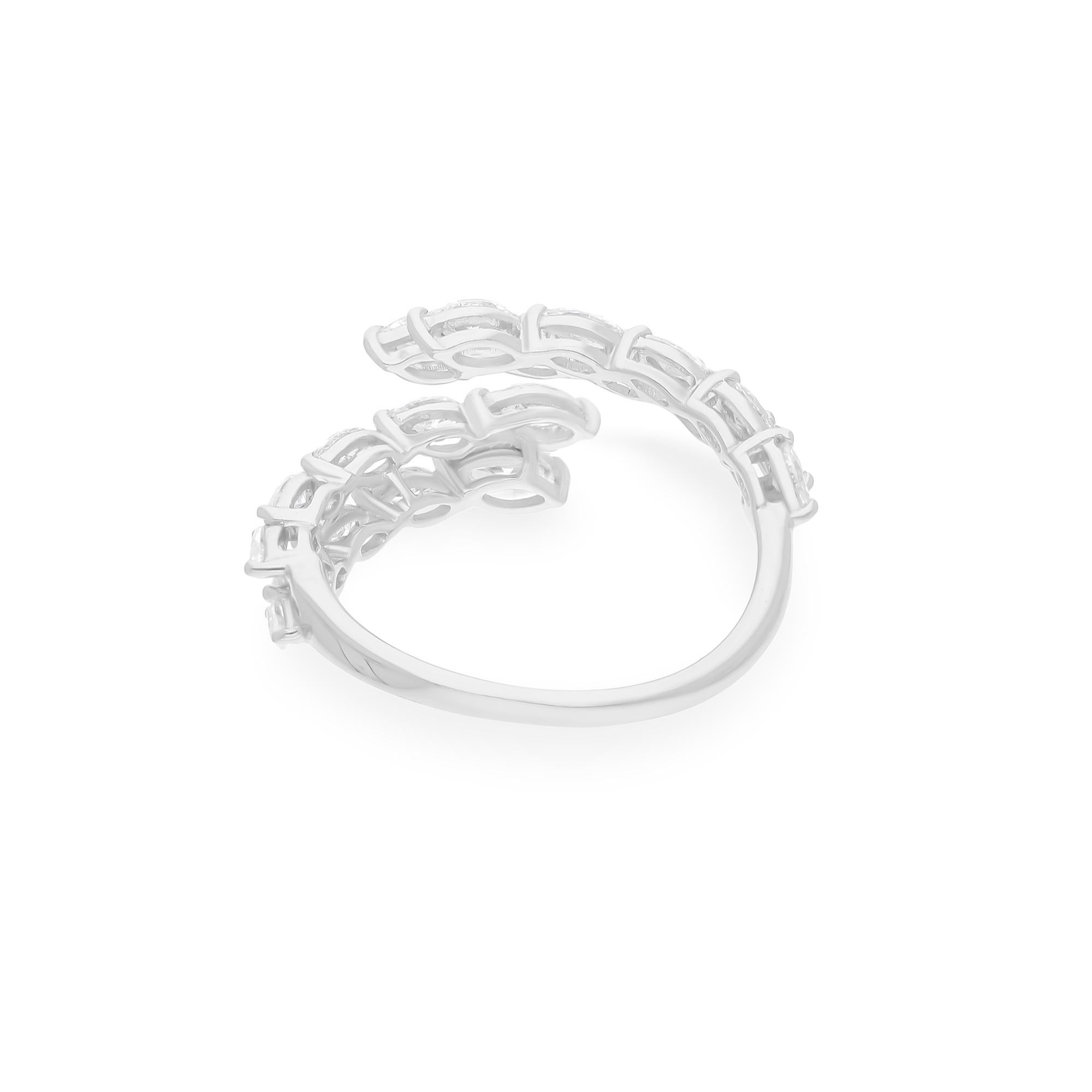 1.20 Carat SI Clarity HI Color Marquise Diamond Wrap Ring 14 Karat White Gold In New Condition For Sale In Diera, Dubai