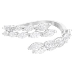 Anillo Envolvente de Diamantes Marquesa de 1,20 Quilates Claridad SI Color HI Oro Blanco 18 Kilates