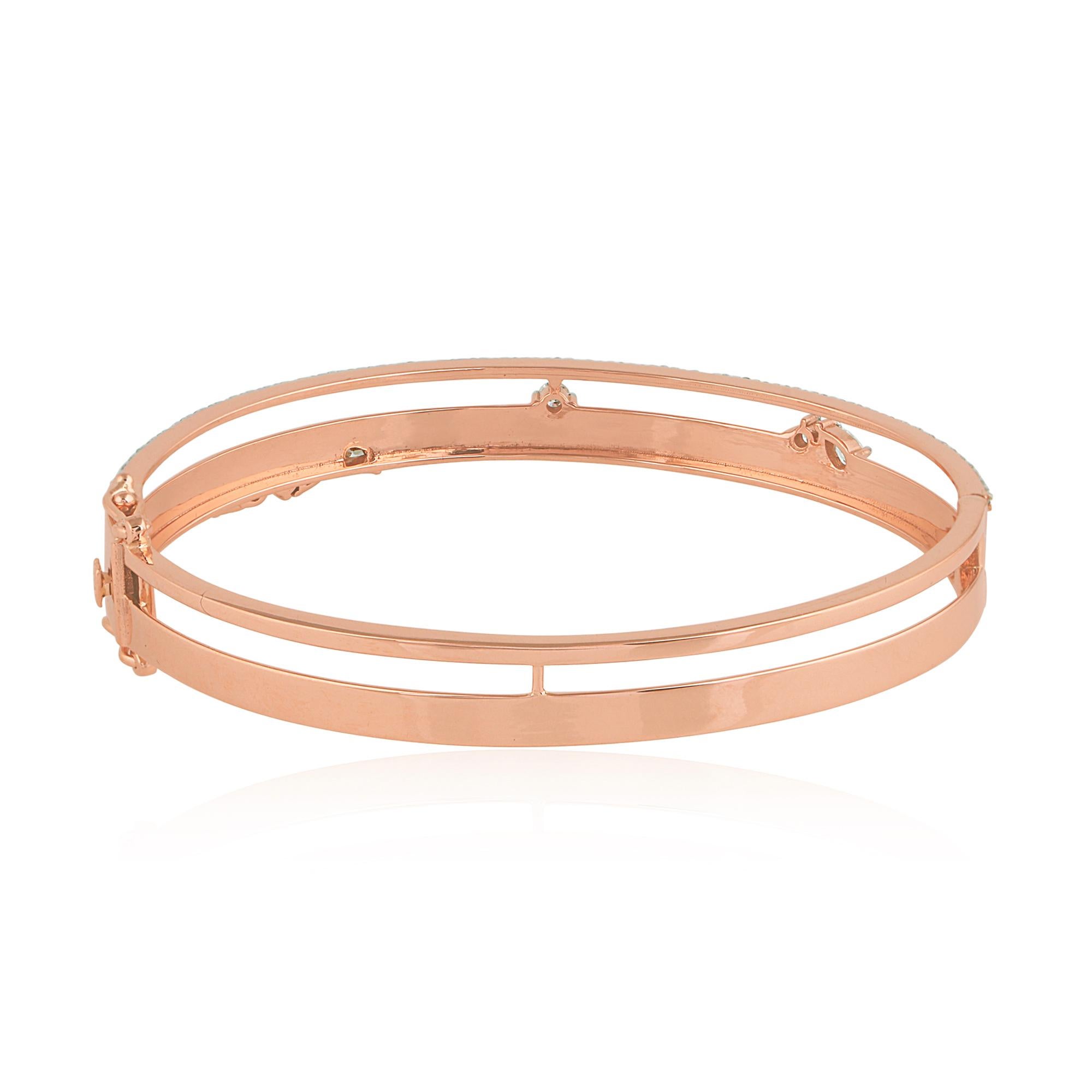 1,20 Karat SI/HI Birnenförmiger Marquise-Armreif aus 18 Karat Roségold mit runden Diamanten (Tropfenschliff) im Angebot