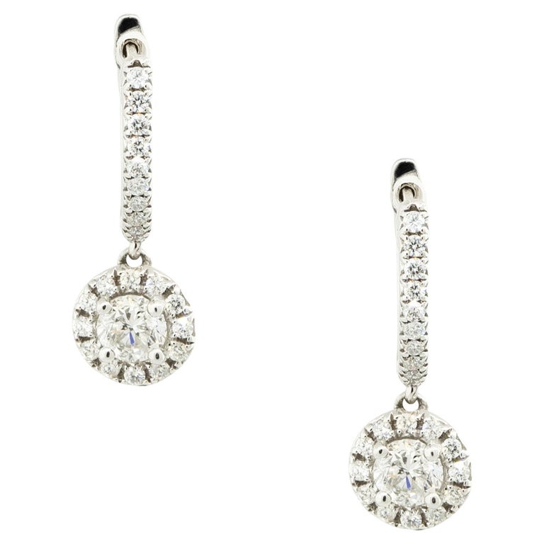 1.20 Carat Tiny Drop Diamond Earrings 14 Karat in Stock For Sale at 1stDibs