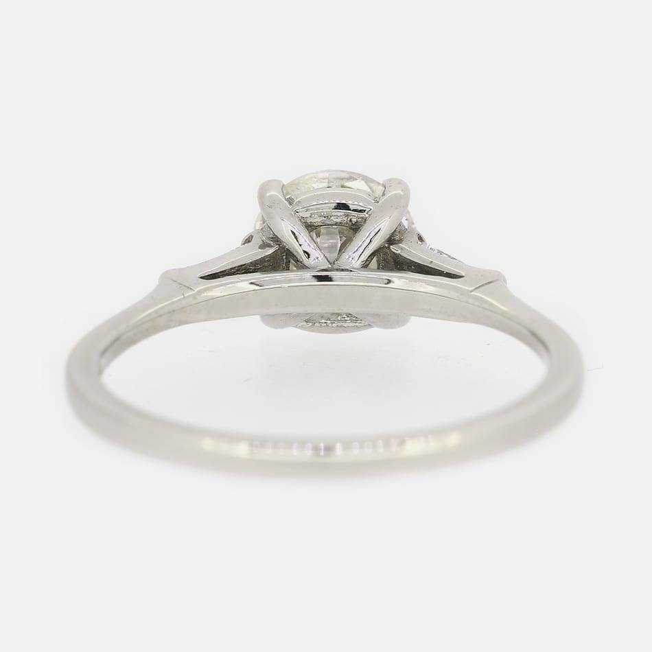 1.20 Carat Transitional Cut Diamond Solitaire Engagement Ring In Good Condition For Sale In London, GB