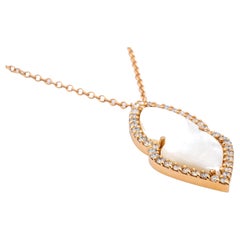 1.20 Carat Vs G Diamonds on 18 Carat Rose Gold with Mother of Pearl Pendant