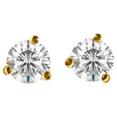 1.20 Carat VVS Diamond in 14k Gold Martini Style Stud Earrings