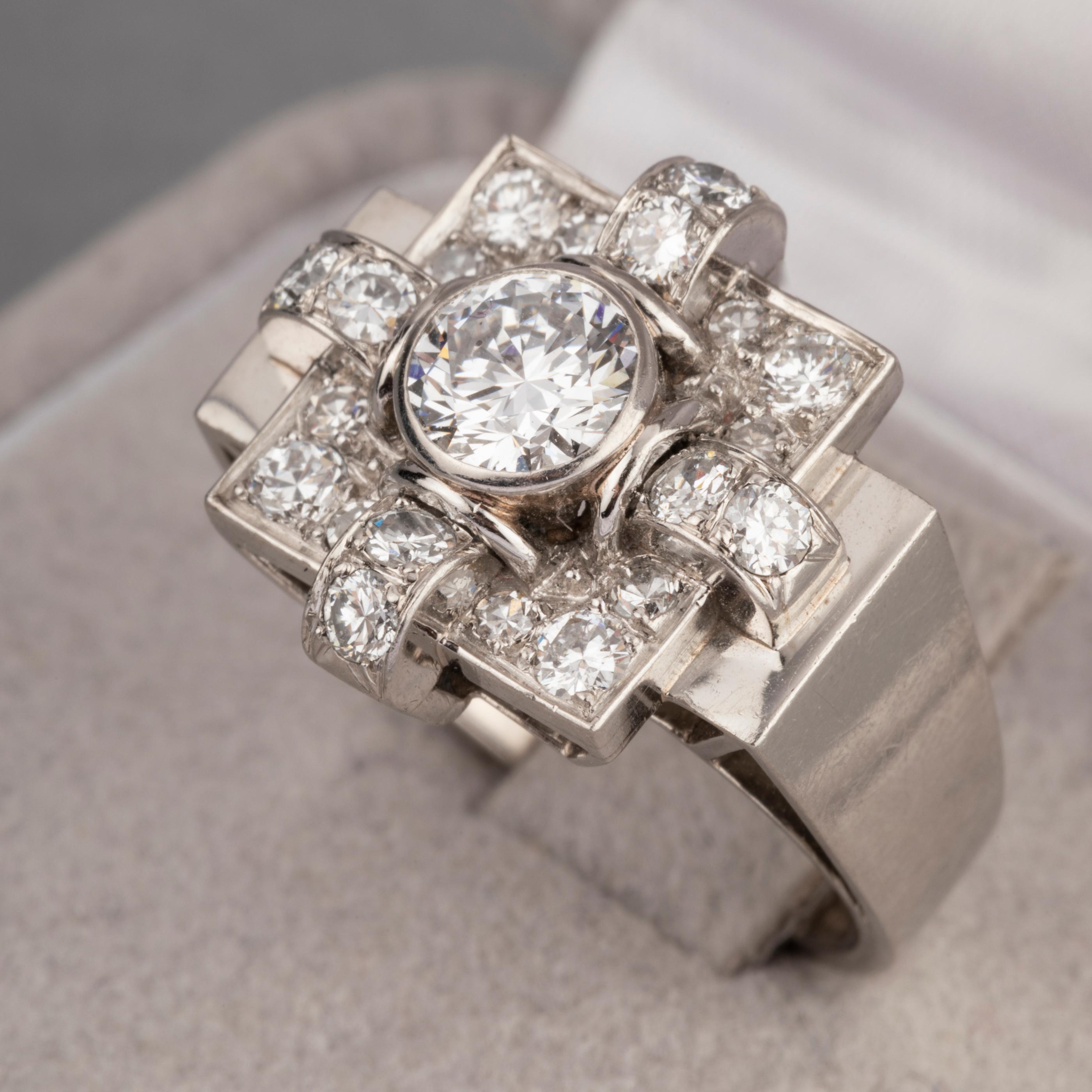 Women's 1.20 Carat French Art Deco Ring