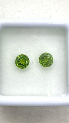 1.20 Carats Green Tourmaline Matched Pair, Green Tourmaline Round Pair