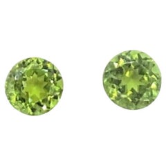 1.20 Carats Green Tourmaline Matched Pair, Green Tourmaline Round Pair