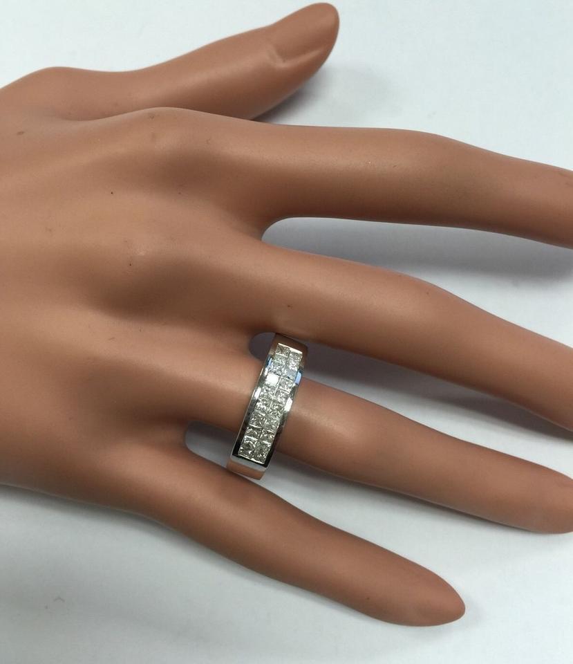 1.20 Carat Natural VS1 Diamond 14 Karat Solid White Gold Unisex Ring For Sale 4