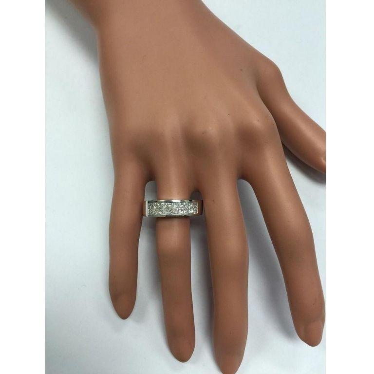 1.20 Carat Natural VS1 Diamond 14 Karat Solid White Gold Unisex Ring For Sale 6