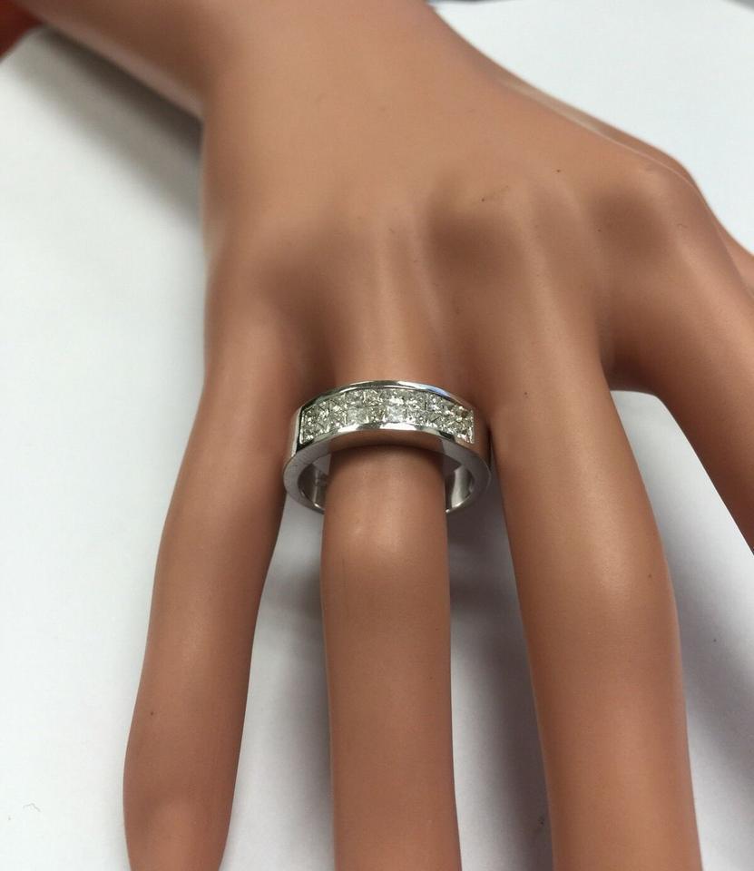 1.20 Carat Natural VS1 Diamond 14 Karat Solid White Gold Unisex Ring For Sale 2