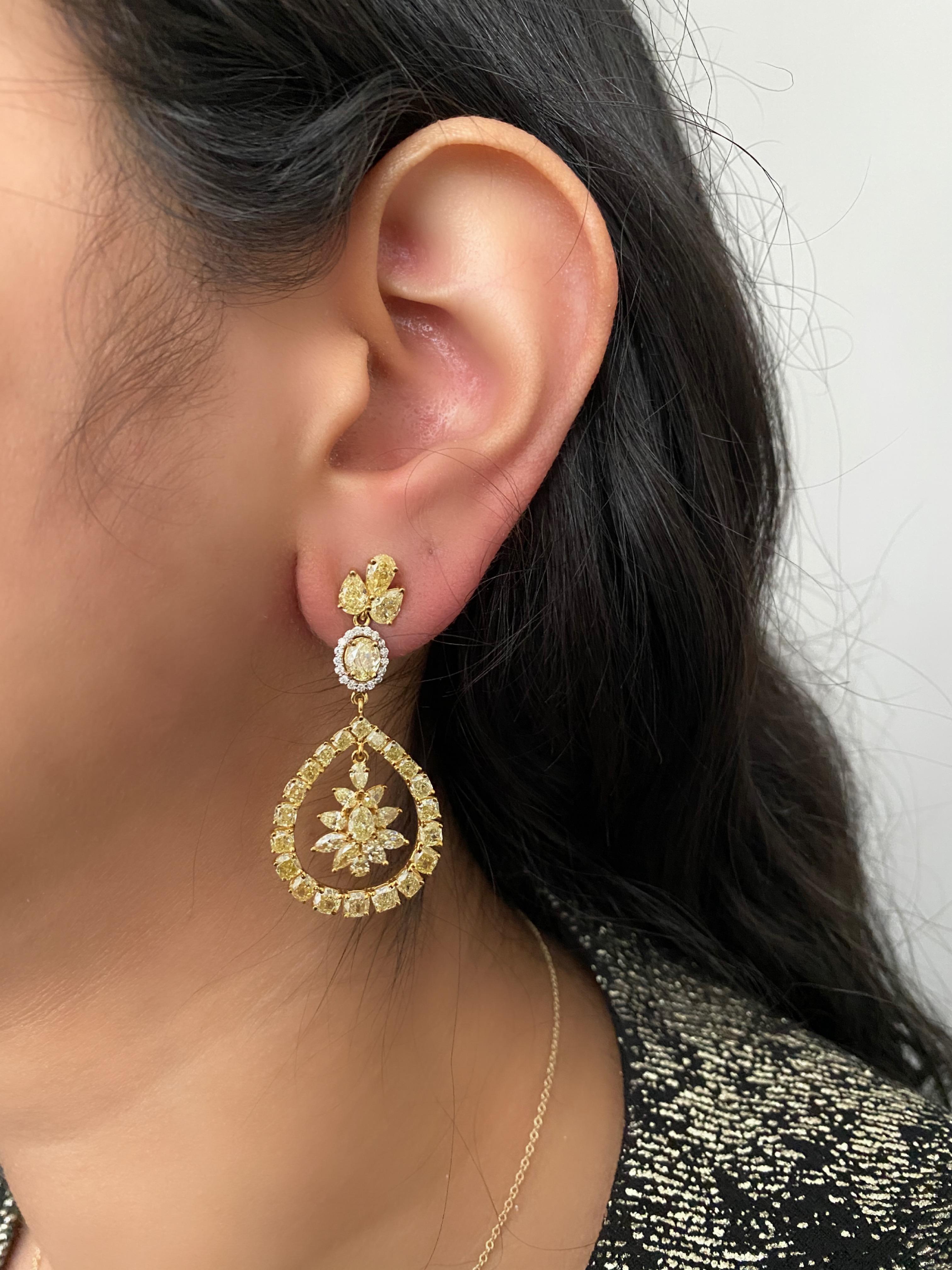 12.0 Carats of Fancy Yellow Diamond Earring 2