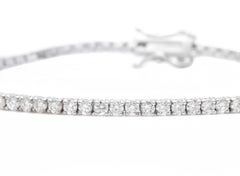 Brazalete de oro blanco macizo de 14 quilates con un impresionante diamante natural de 1,20 quilates